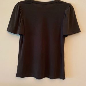 Target black ruffled sleeve tee